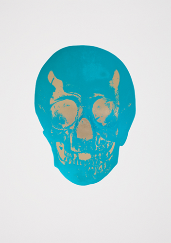 The Dead (Turquoise Cool Gold Skull) by Damien Hirst