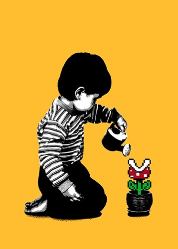 8-Bit Gardening (Yellow) by BOT Stencils
