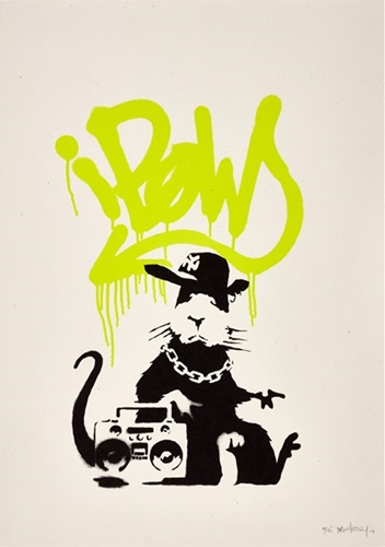 Gangsta Rat (Lime Green Artist Proof) by Banksy