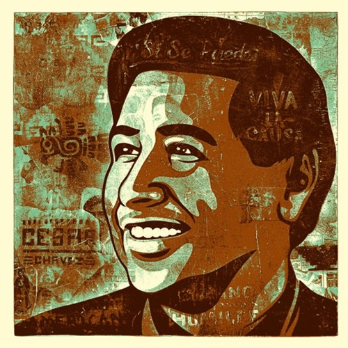 Cesar Chavez (Turquoise) by Ernesto Yerena