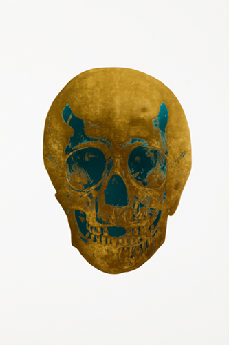 The Dead (Oriental Gold Turquoise Skull) by Damien Hirst