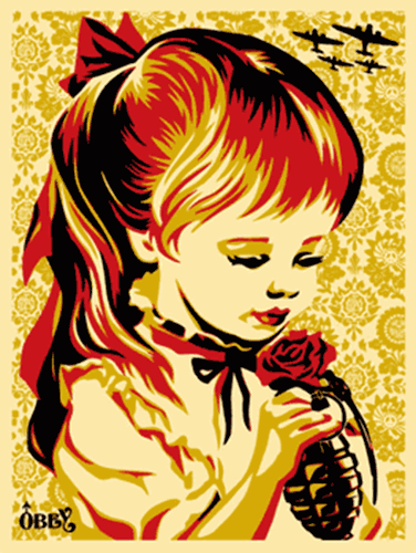War By Numbers (Gold) by Shepard Fairey