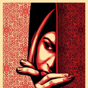 Israel/Palestine (Palestine Woman) (Red) by Shepard Fairey