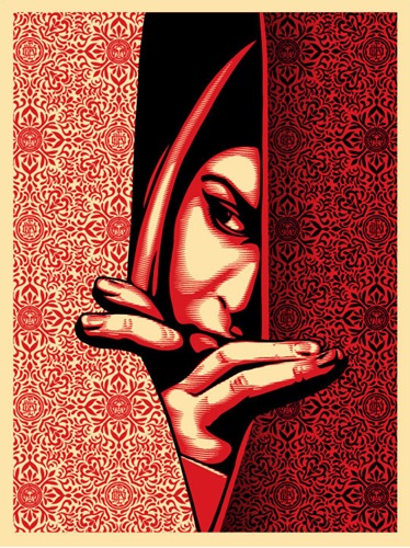 Israel/Palestine (Palestine Woman) (Red) by Shepard Fairey