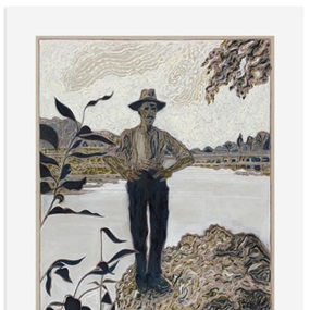 Man Stood On Rock, Evening by Billy Childish