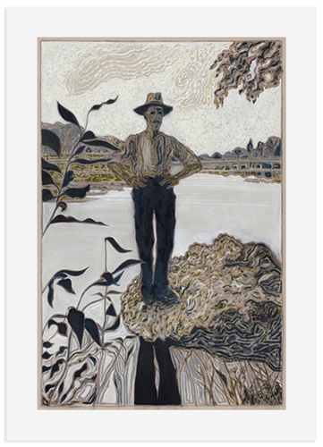 Man Stood On Rock, Evening  by Billy Childish