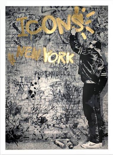 The Wall (Gold) by Mr Brainwash
