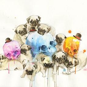 Puppies And Skulls by Lora Zombie