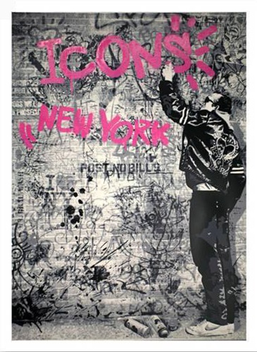 The Wall (Pink) by Mr Brainwash