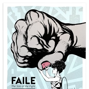 Size Of The Fight Show Print (Shimmering Silver) by Faile