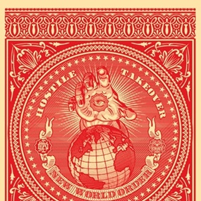 Hostile Takeover (Red) by Shepard Fairey