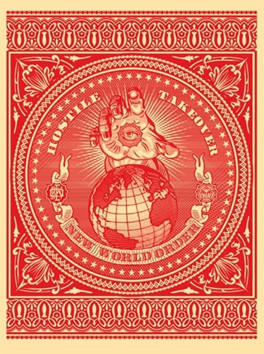 Hostile Takeover (Red) by Shepard Fairey