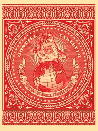 Hostile Takeover (Red) by Shepard Fairey
