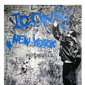 The Wall (Blue) by Mr Brainwash