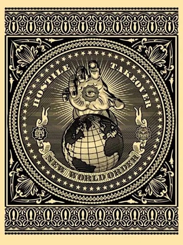 Hostile Takeover (Black) by Shepard Fairey