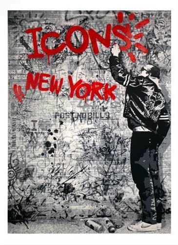 The Wall (Red) by Mr Brainwash