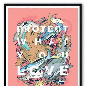 Protect What You Love - Sharks & Rays (Coral) by Eric Vozzola