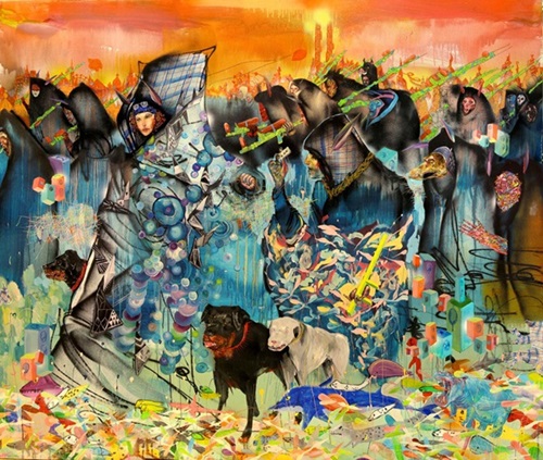 Exodus From The Land Of Play (Wood Version) by David Choe