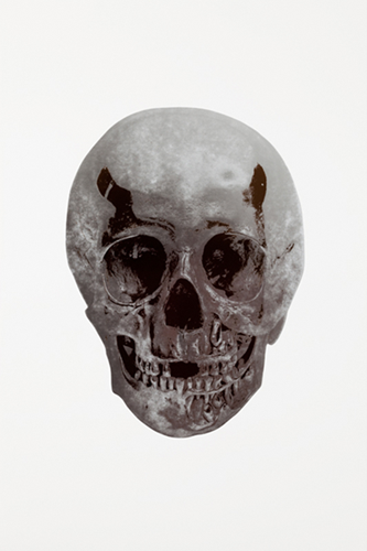 The Dead (Silver Gloss Gunmetal Skull) by Damien Hirst