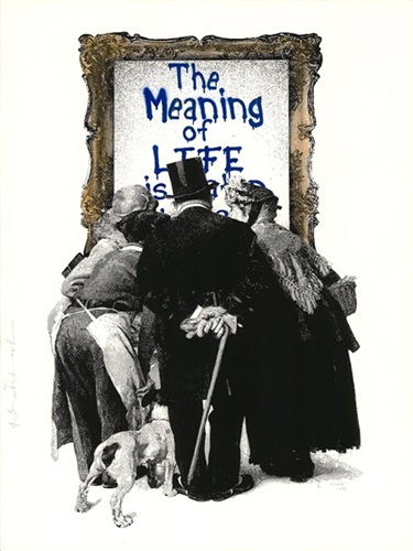 The Meaning Of Life (Blue) by Mr Brainwash