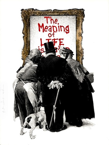 The Meaning Of Life (Red) by Mr Brainwash