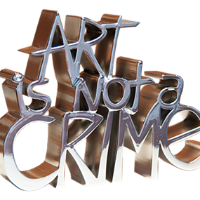 Art Is Not A Crime (Hard Candy) (Silver) by Mr Brainwash