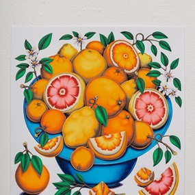 Bowls with Citrus, Flowers and Sliced Tomatoes 1 by Pedro Pedro