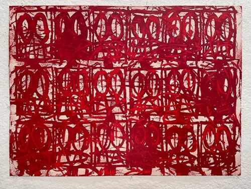 Untitled Anxious Red  by Rashid Johnson