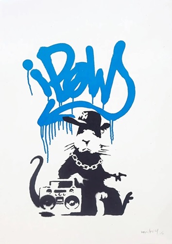 Gangsta Rat (Blue Artist Proof) by Banksy