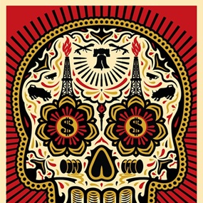 Power & Glory Day Of The Dead Skull (Red) by Shepard Fairey | Ernesto Yerena
