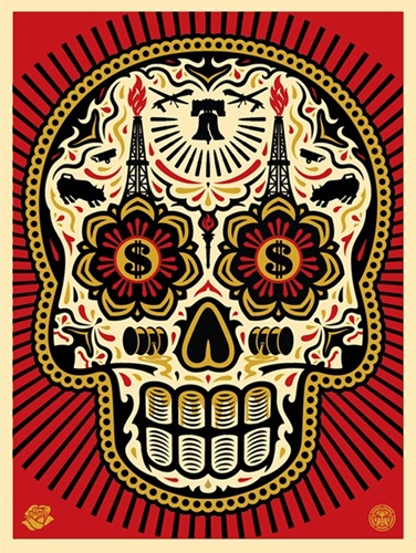 Power & Glory Day Of The Dead Skull (Red) by Shepard Fairey | Ernesto Yerena