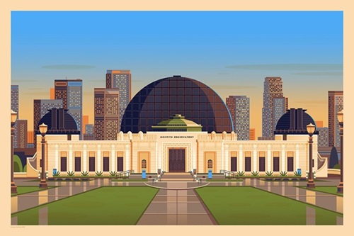 Griffith Observatory" (LA Wildfire Fundraiser Edition) (TImed Edition) by George Townley