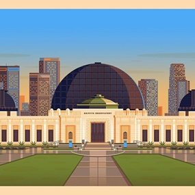 Griffith Observatory" (LA Wildfire Fundraiser Edition) (TImed Edition) by George Townley