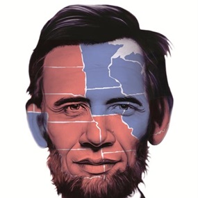 Abraham Obama (Electoral Map 2012) by Ron English