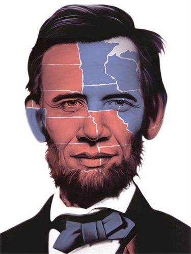 Abraham Obama (Electoral Map 2012) by Ron English