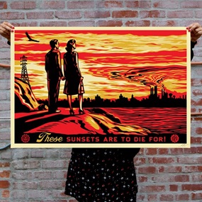 These Sunsets Are To Die For (Offset Lithograph) by Shepard Fairey
