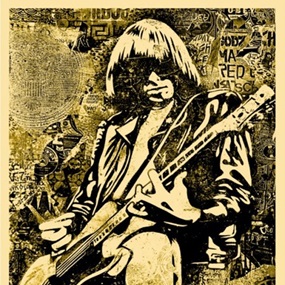 Johnny Ramone (Black & Gold) by Shepard Fairey