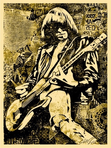 Johnny Ramone (Black & Gold) by Shepard Fairey