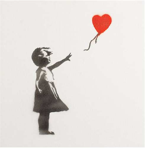 Girl With Balloon (Square Canvas Edition) by Banksy