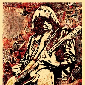 Johnny Ramone (Black & Red) by Shepard Fairey