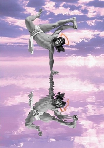Breakdancing Jesus On Water (Bubble Berry) by Cosmo Sarson