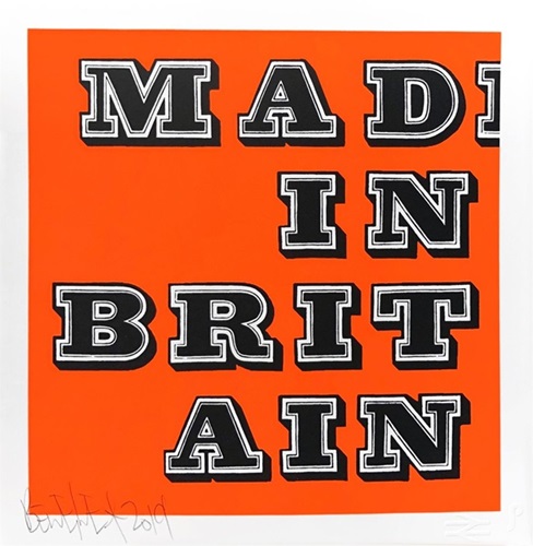 Mad In Britain (Fluoro Orange) by Ben Eine