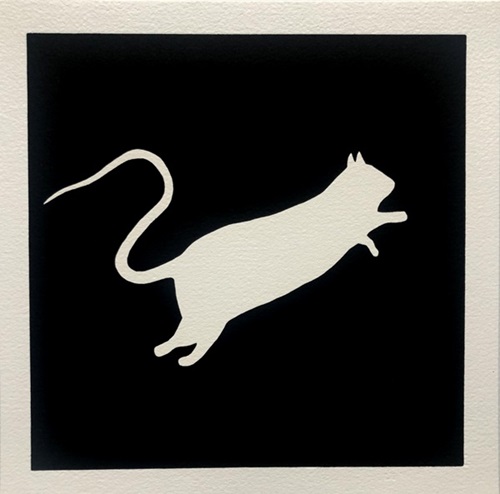 Rat (White On Black) by Blek Le Rat
