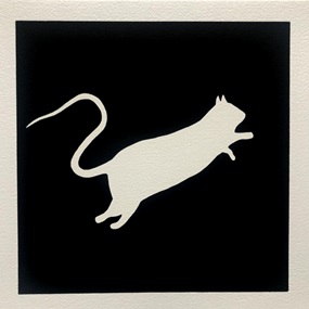 Rat (White On Black) by Blek Le Rat