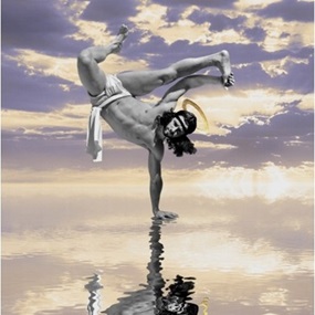 Breakdancing Jesus On Water (Lilac Drop) by Cosmo Sarson