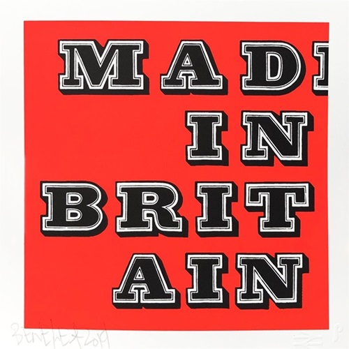Mad In Britain (Fluoro Red) by Ben Eine