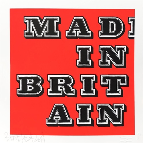 Mad In Britain (Fluoro Red) by Ben Eine