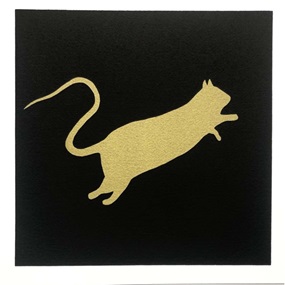 Rat (Gold On Black) by Blek Le Rat