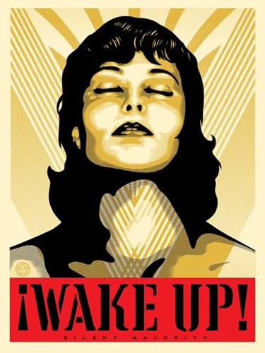 Wake Up (Cream) by Shepard Fairey