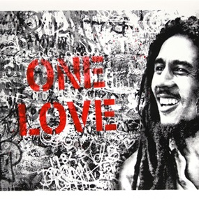 Happy Birthday Bob Marley - One Love (Red) by Mr Brainwash